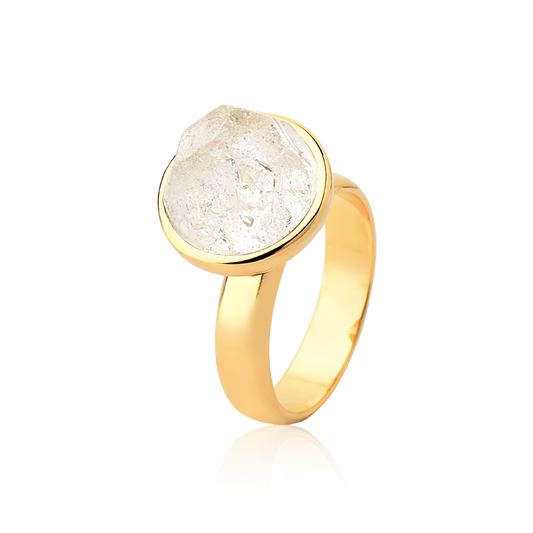 Anel Classic - Cristal de Rocha ouro 18k